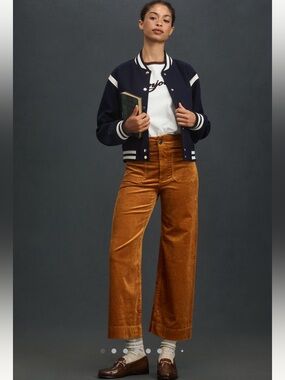 Anthropologie Colette Corduroy Crop Wide-Leg Pants by Maeve